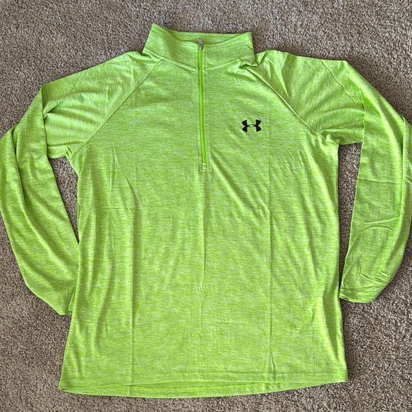 Under Armour Lime Green Performance Pullover - Picture 1 of 2